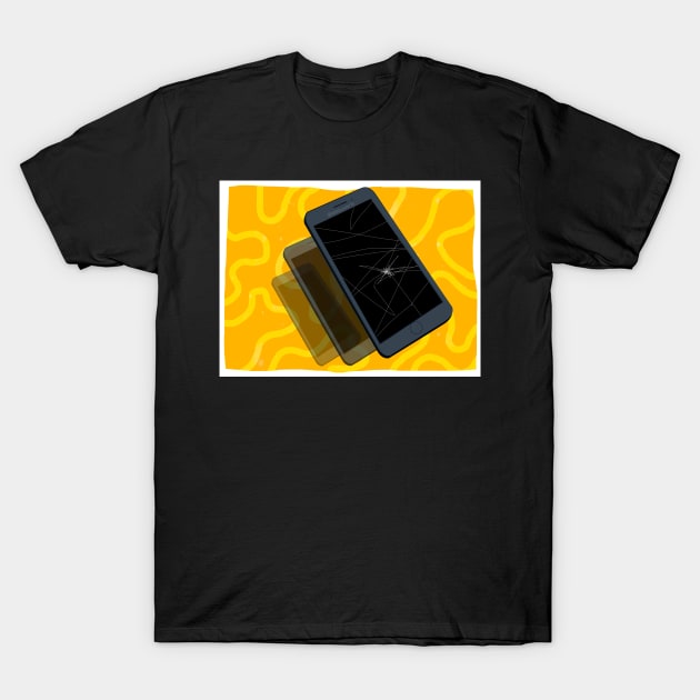 smashed phone T-Shirt by Ella Byworth 